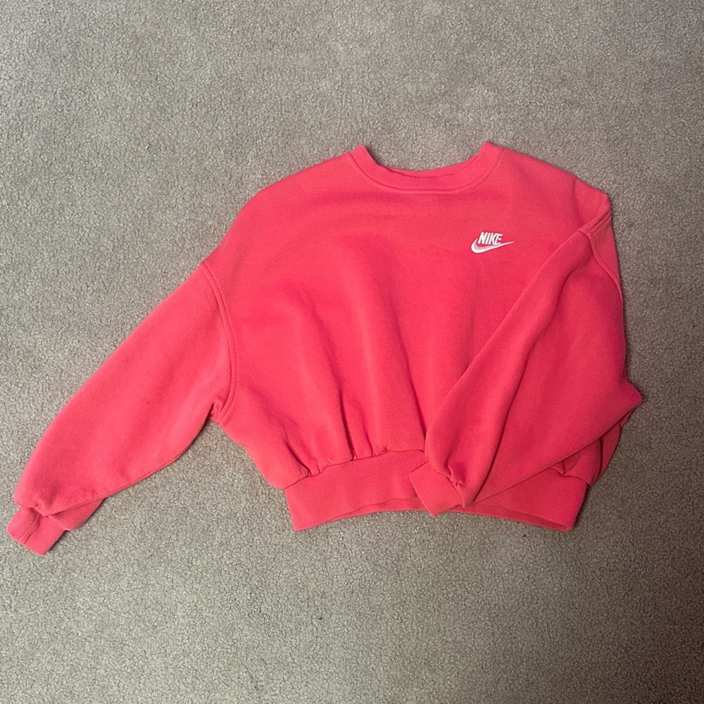 Girls Nike Vibrant Red Crewneck Sweatshirt